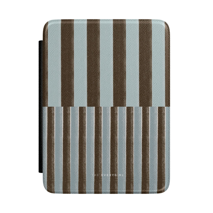 Blue & Brown Stripe Kindle Case