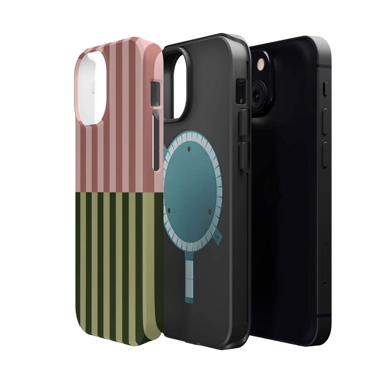 Pink & Green Stripe Phone Case