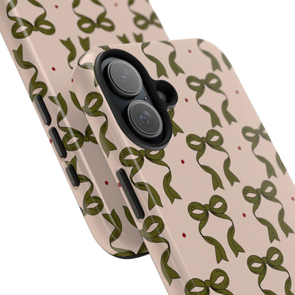 Pink & Green Bows IPhone Case