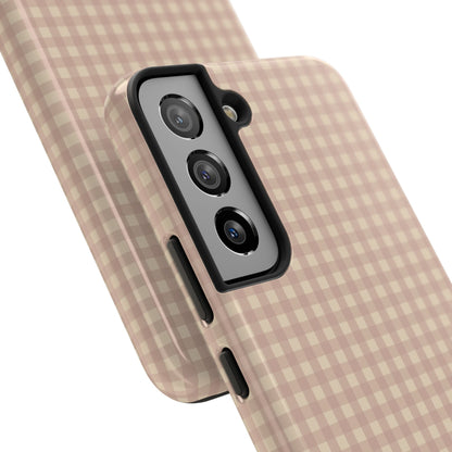 Neutral Blush Gingham IPhone Case
