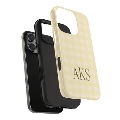 Customizable Yellow Gingham Phone Case
