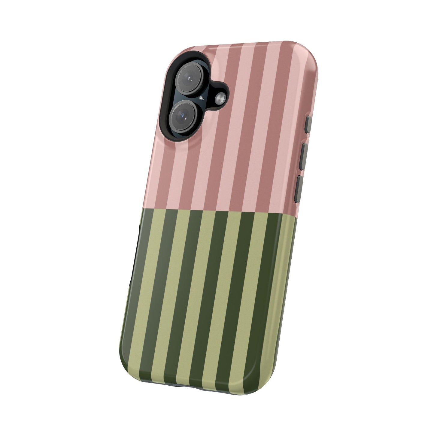 Pink & Green Stripe Phone Case