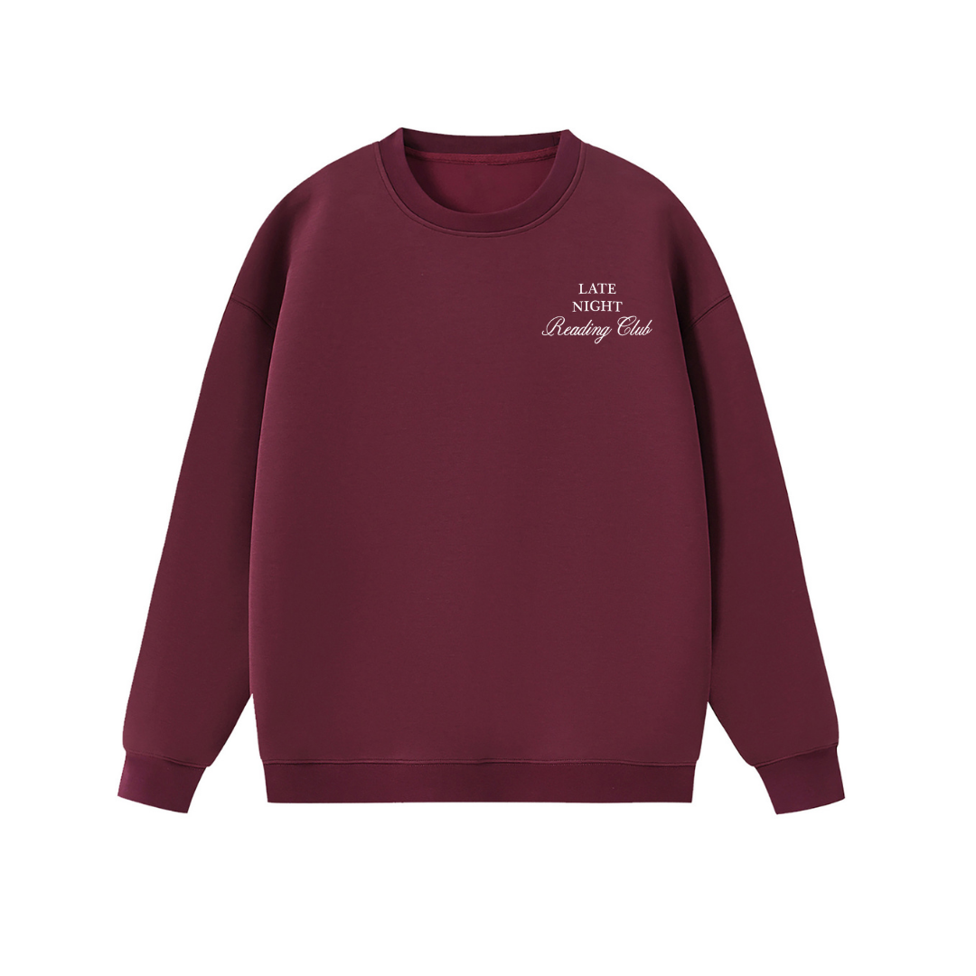 Late Night Reading Club Burgundy Sweatshirt