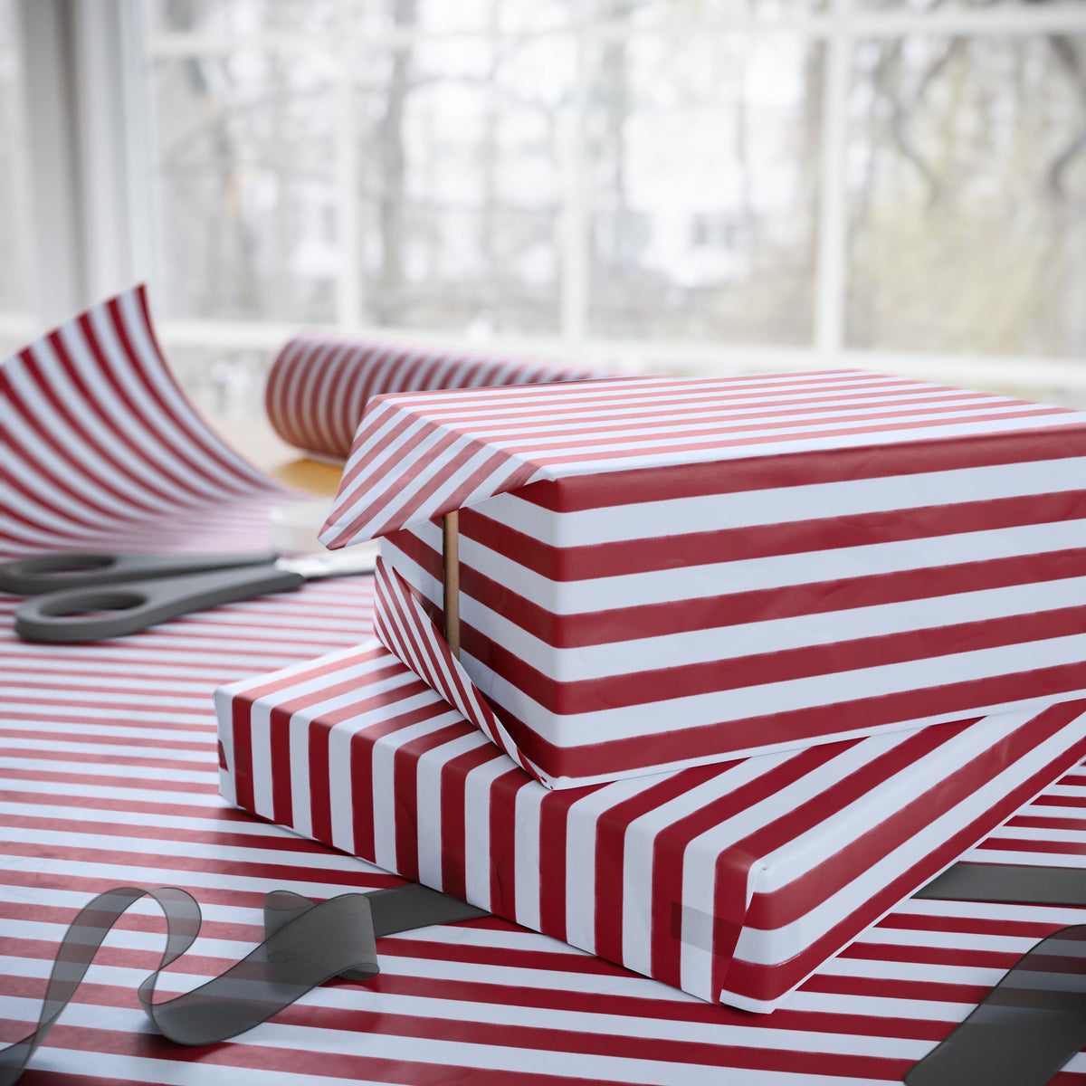 Burgundy & Blue Wrapping Paper