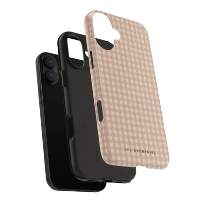 Neutral Blush Gingham IPhone Case
