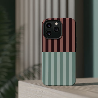 Burgundy and Blue Stripe Phone Case