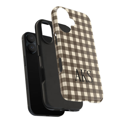 Customizable Brown Gingham Phone Case