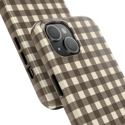 Customizable Brown Gingham Phone Case