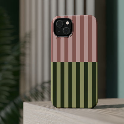 Pink & Green Stripe Phone Case