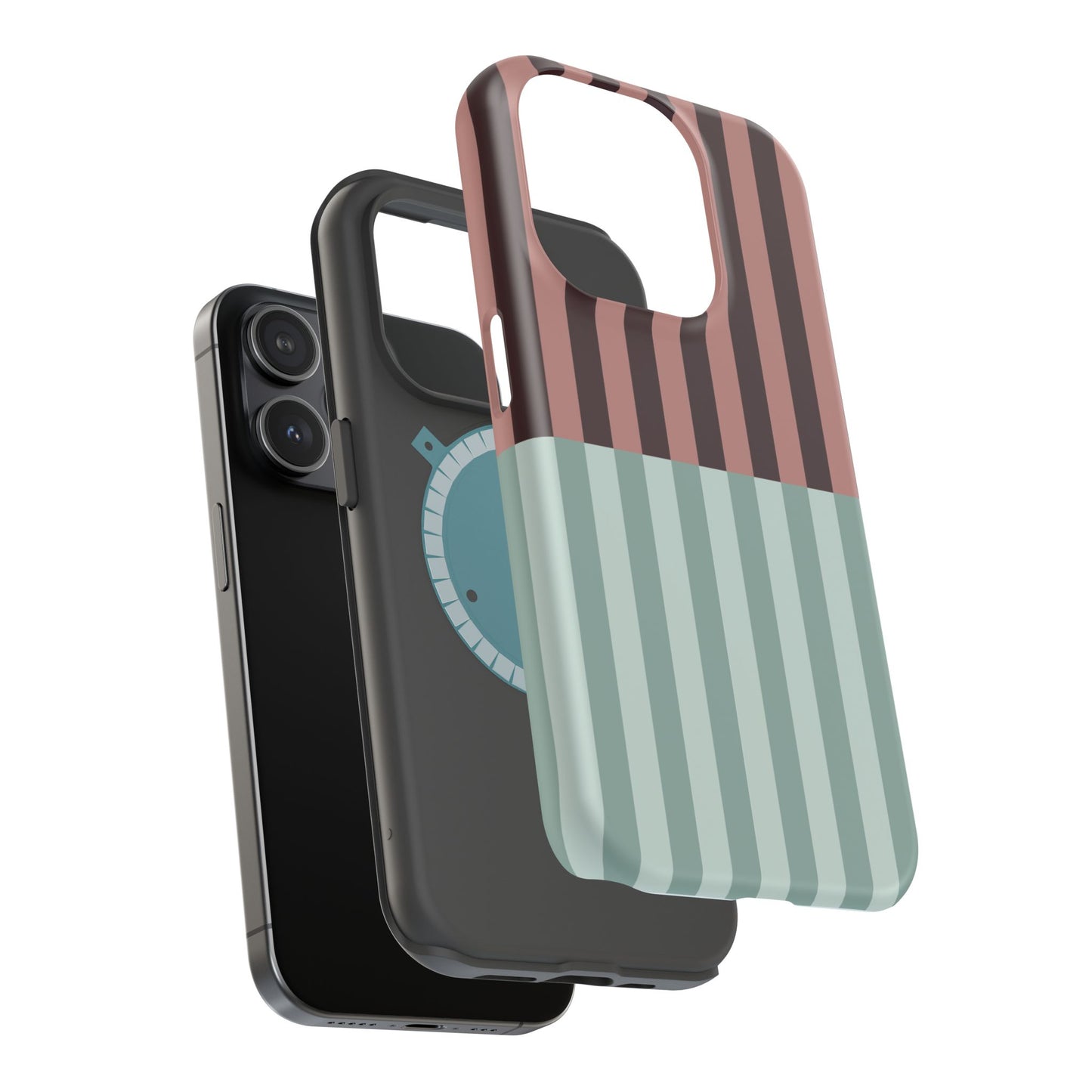 Burgundy and Blue Stripe Phone Case
