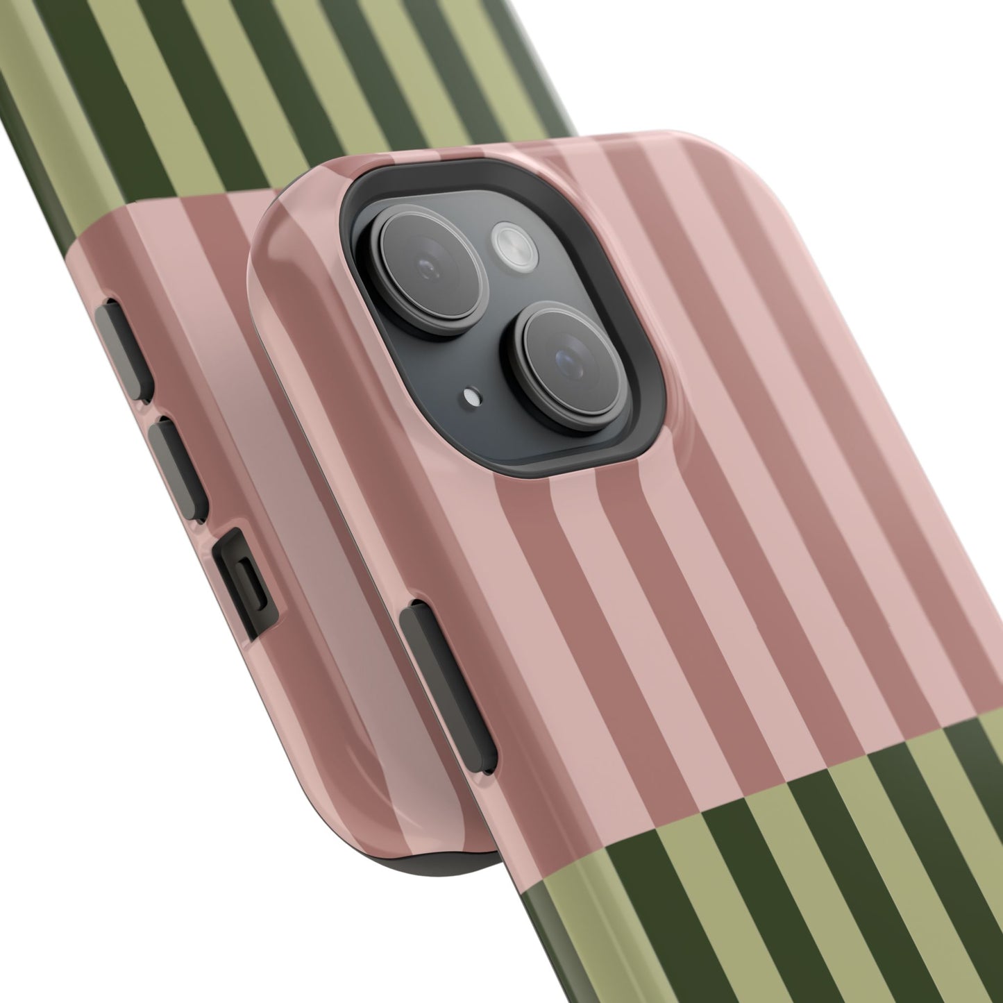 Pink & Green Stripe Phone Case