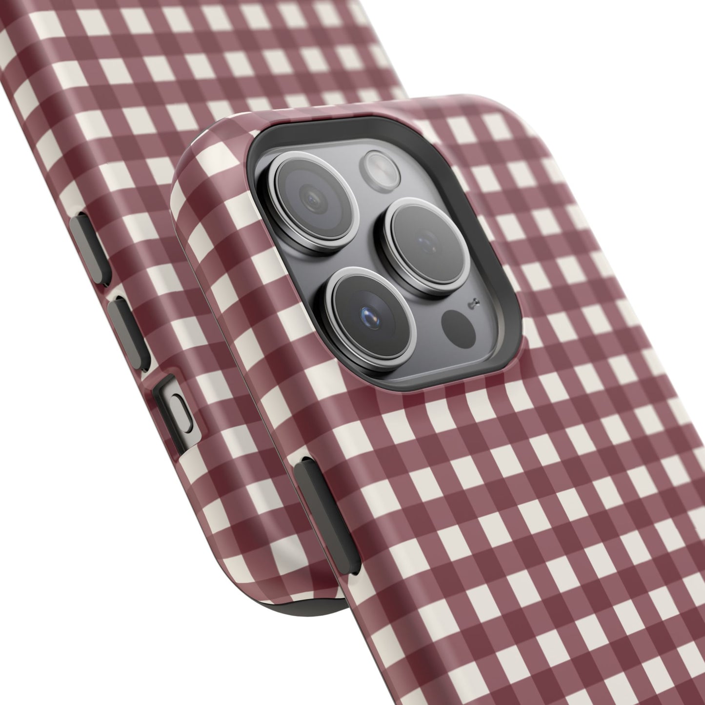 Burgundy Gingham Phone Case