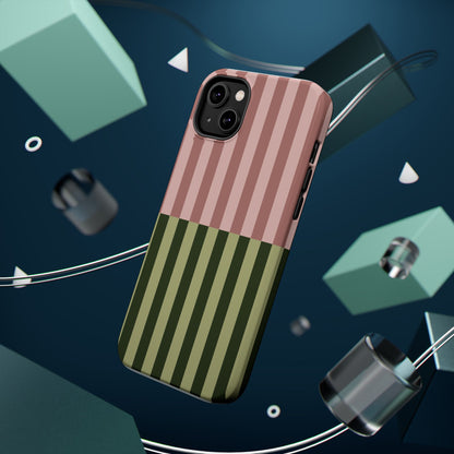 Pink & Green Stripe Phone Case