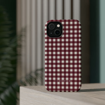 Burgundy Gingham Phone Case