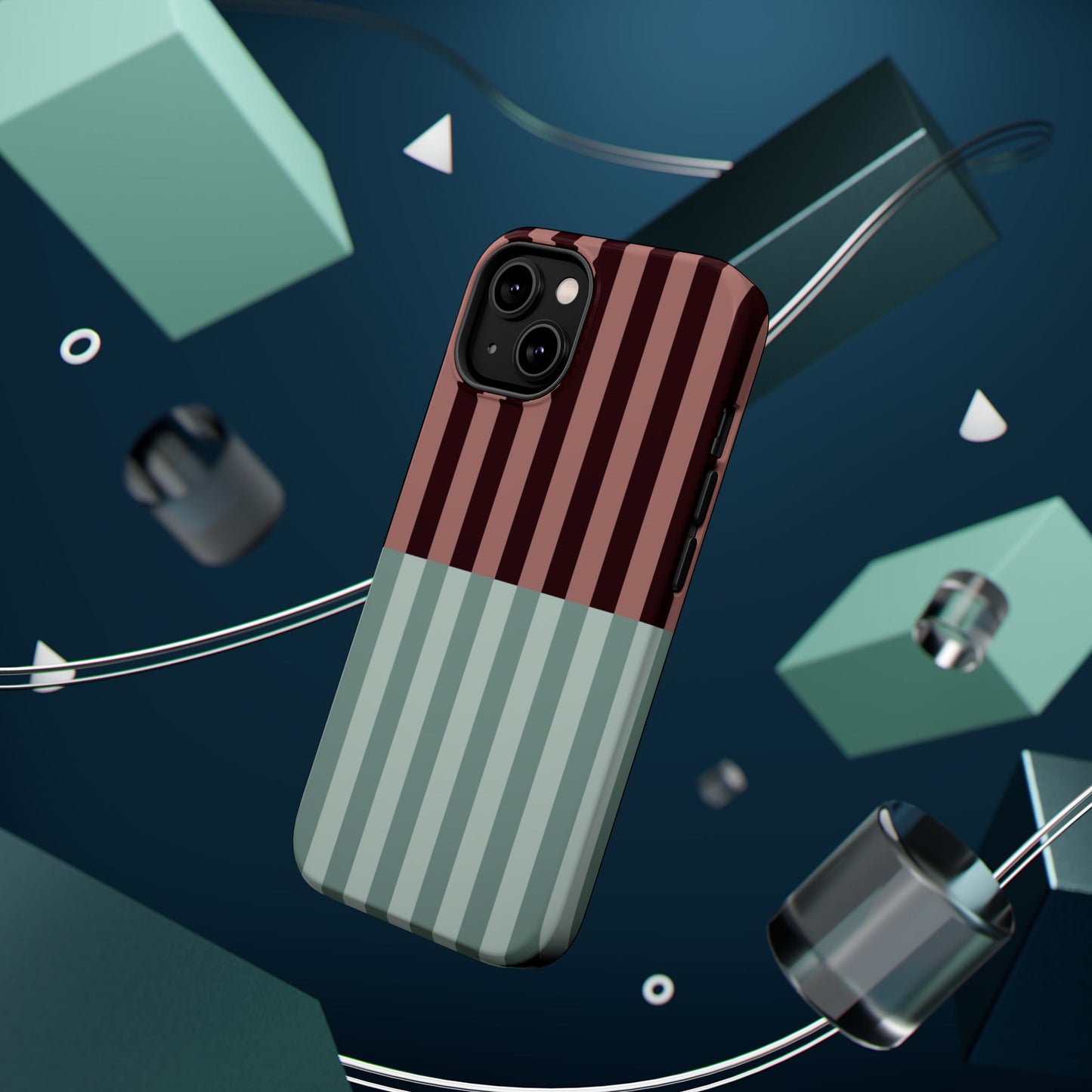 Burgundy and Blue Stripe Phone Case