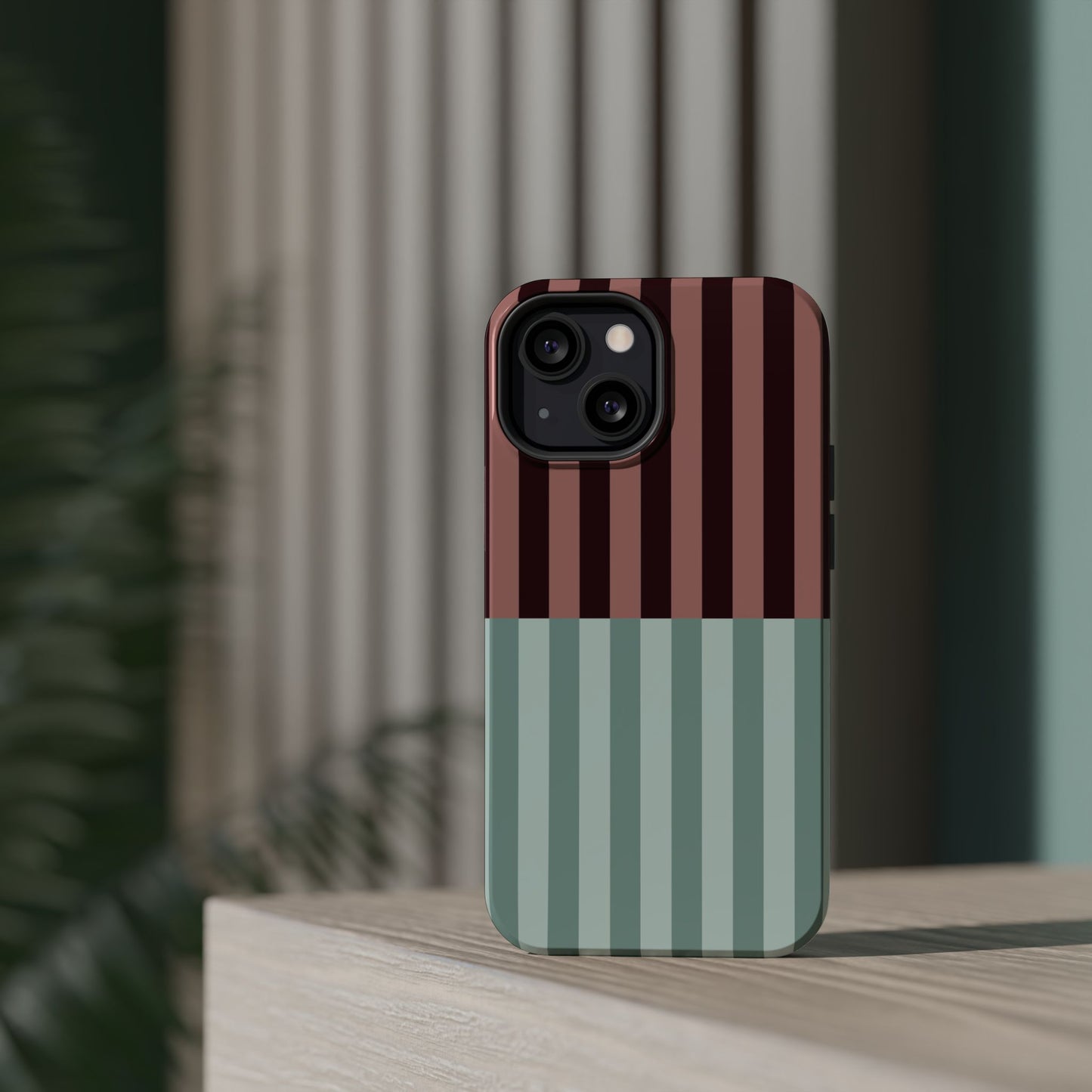 Burgundy and Blue Stripe Phone Case