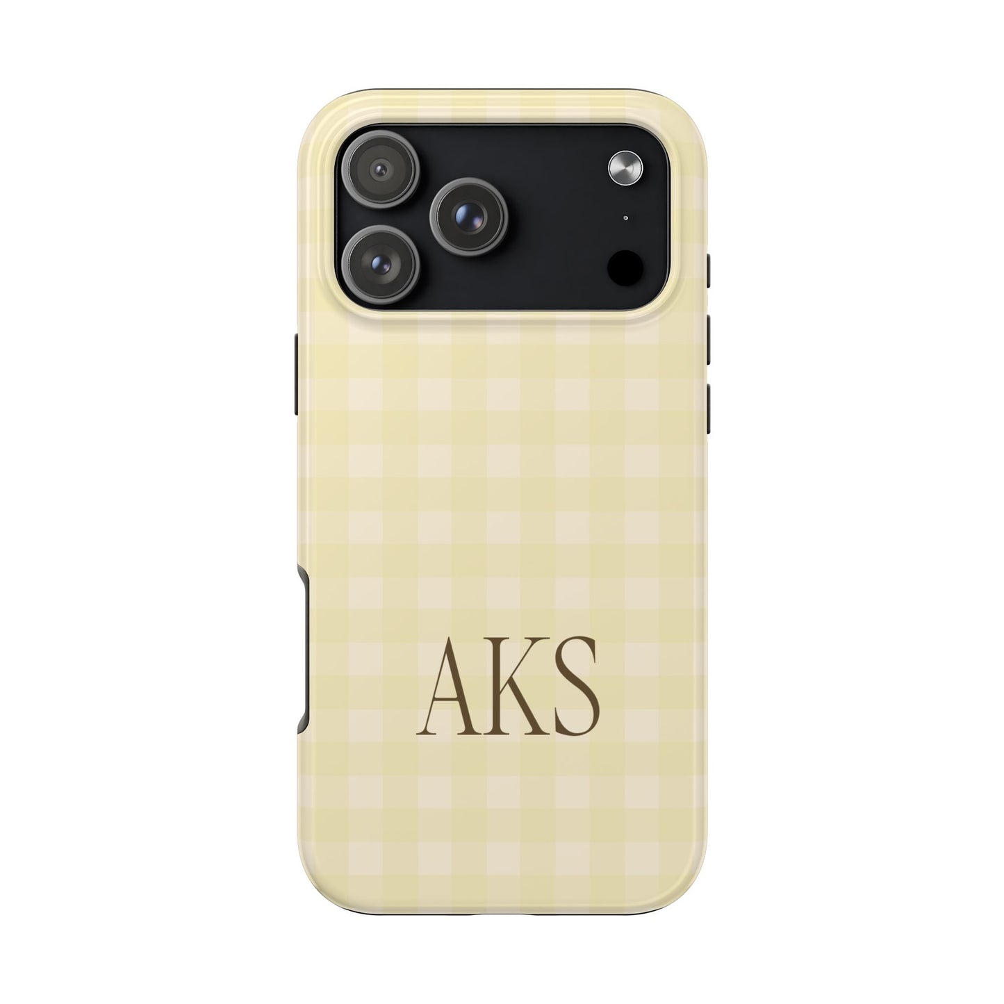 Customizable Yellow Gingham Phone Case