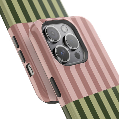 Pink & Green Stripe Phone Case