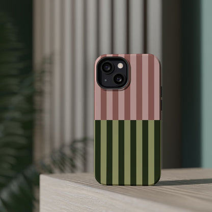 Pink & Green Stripe Phone Case