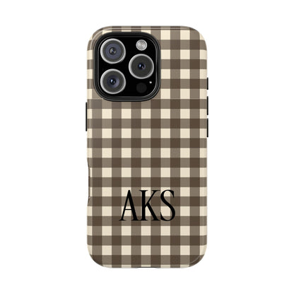 Customizable Brown Gingham Phone Case