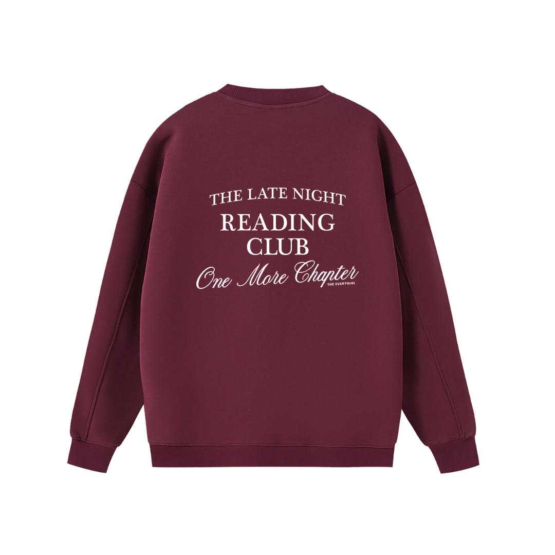Late Night Reading Club Burgundy Sweatshirt