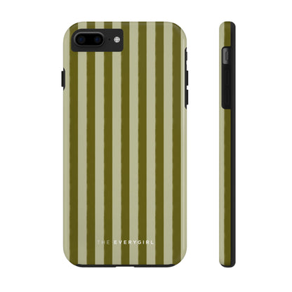Tone on Tone Green Stripes IPhone Case