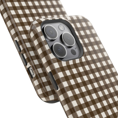 Brown Gingham Phone Case