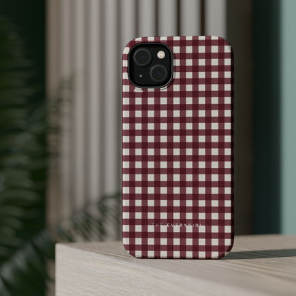 Burgundy Gingham Phone Case