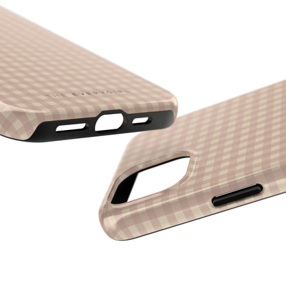 Neutral Blush Gingham IPhone Case