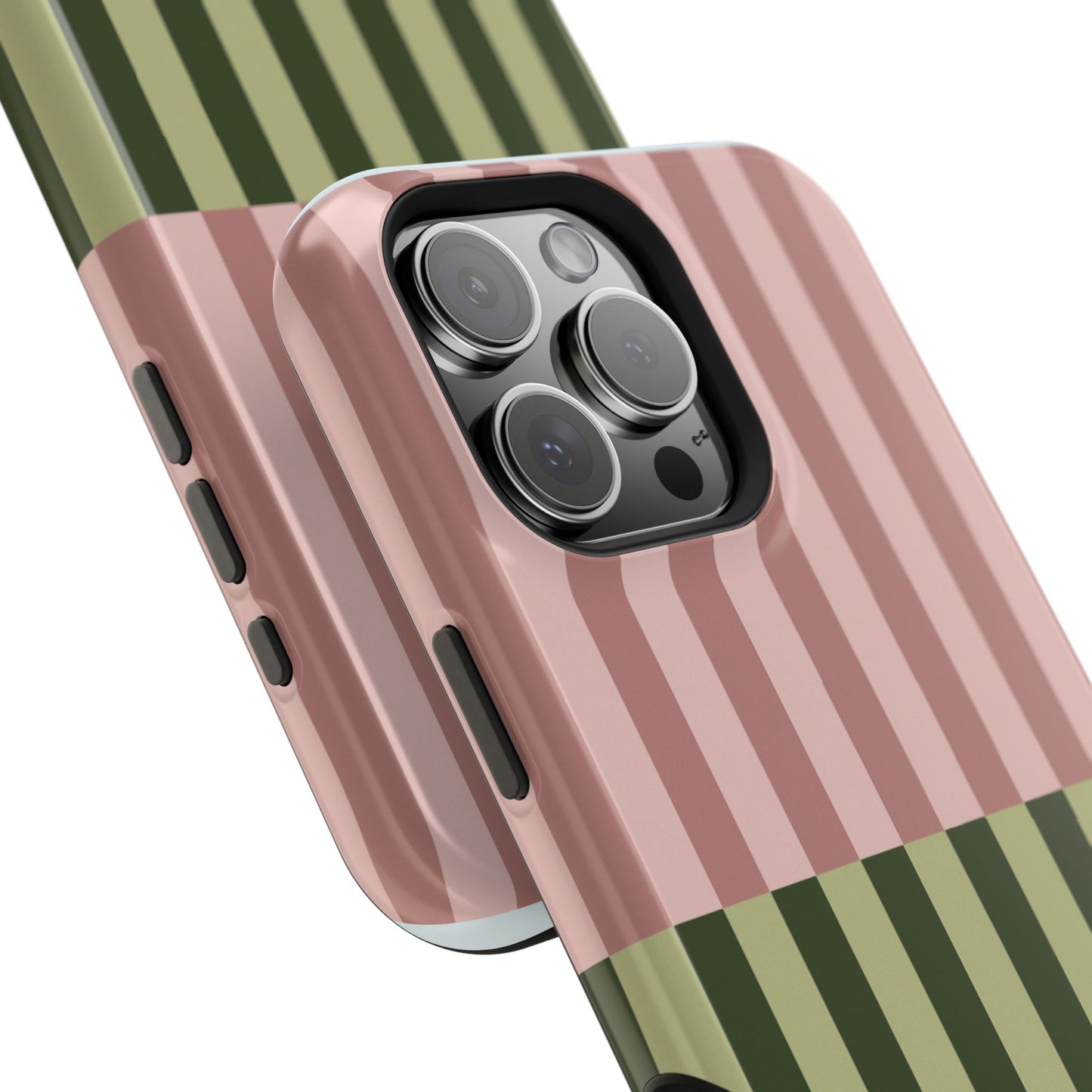 Pink & Green Stripe Phone Case
