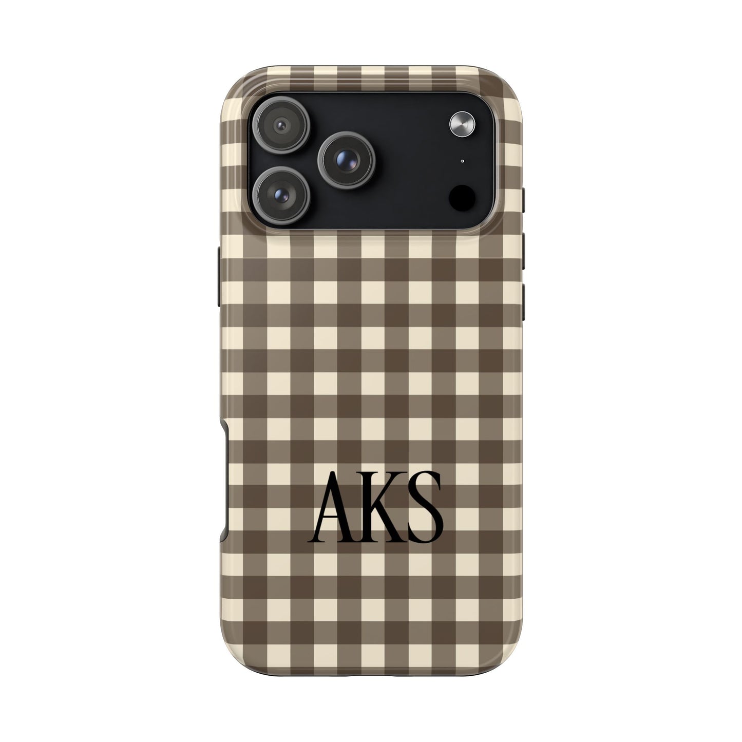 Customizable Brown Gingham Phone Case