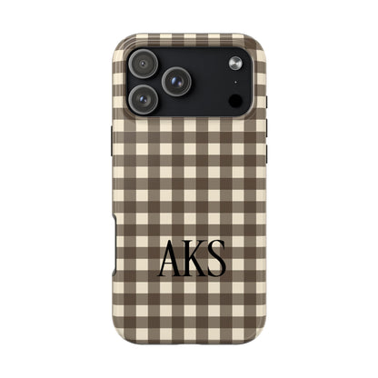 Customizable Brown Gingham Phone Case