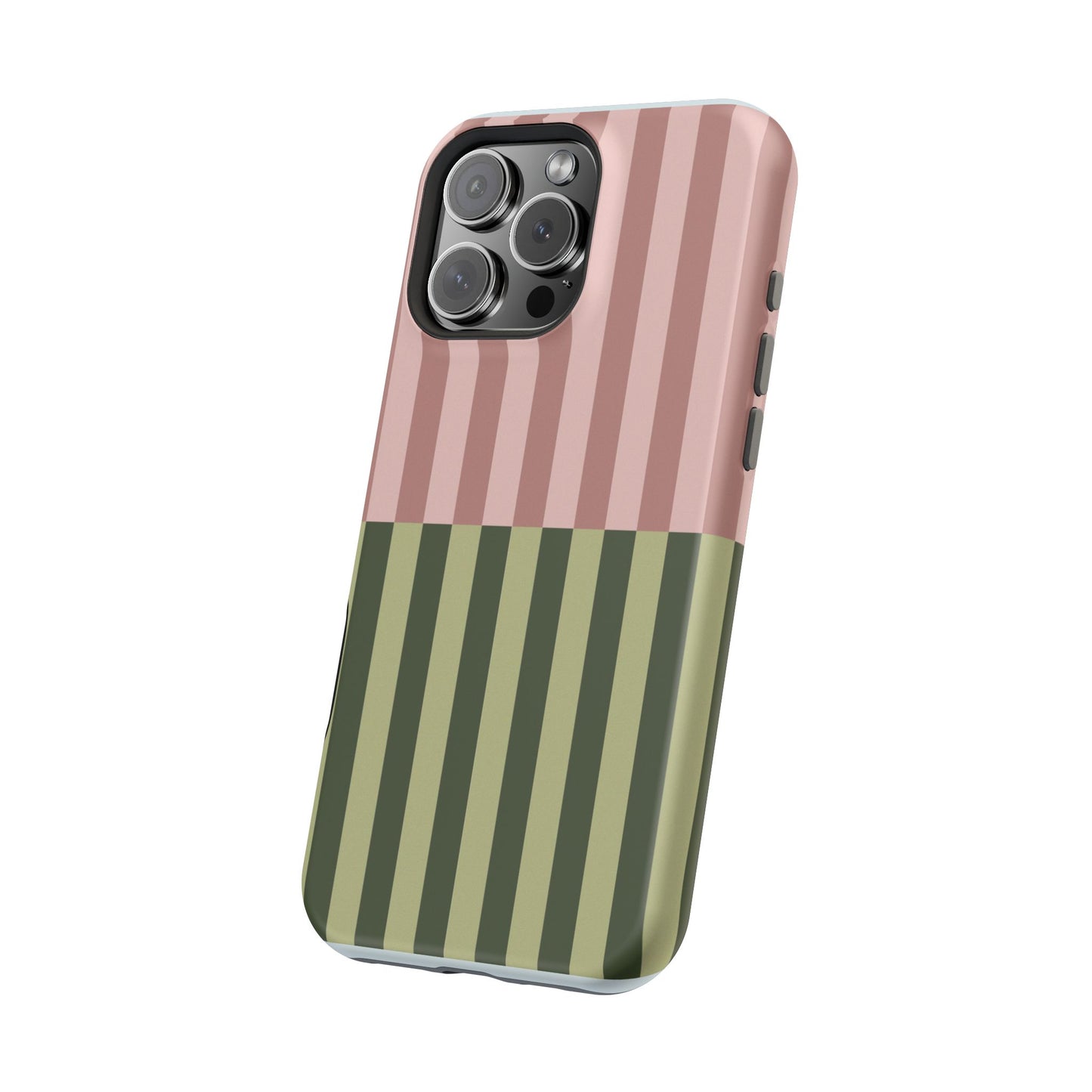 Pink & Green Stripe Phone Case