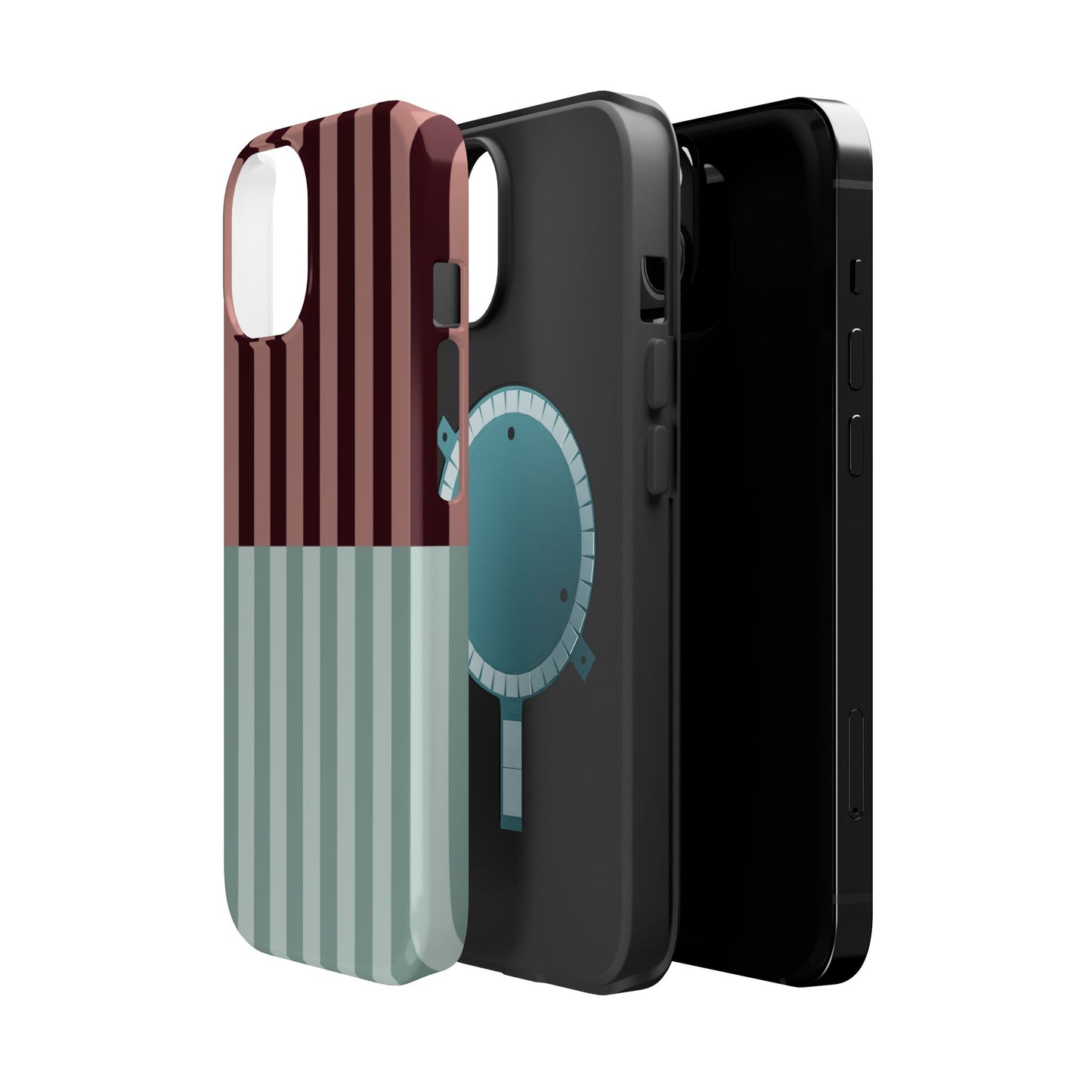Burgundy and Blue Stripe Phone Case