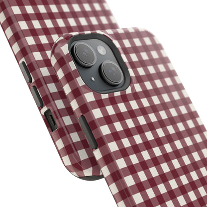 Burgundy Gingham Phone Case