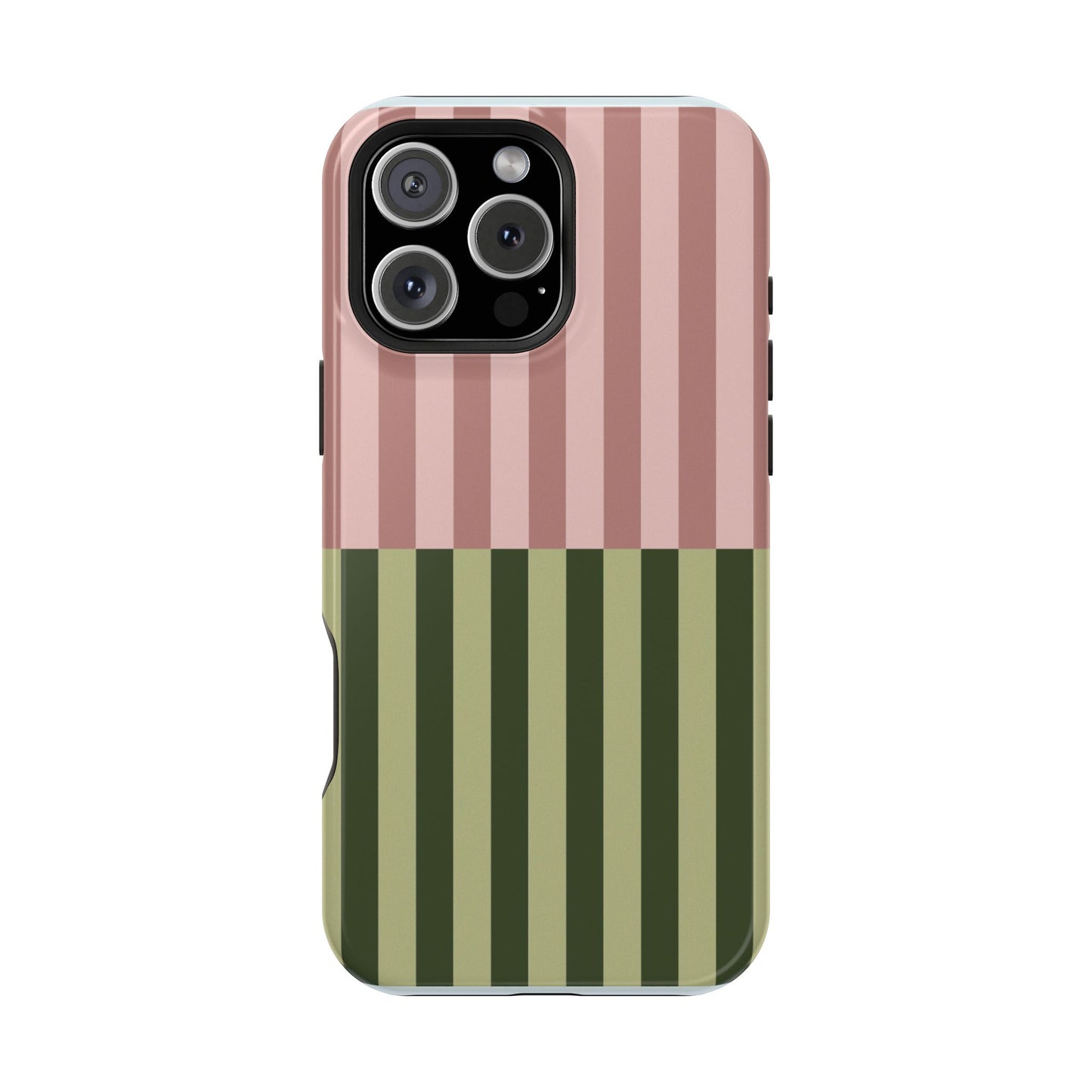 Pink & Green Stripe Phone Case