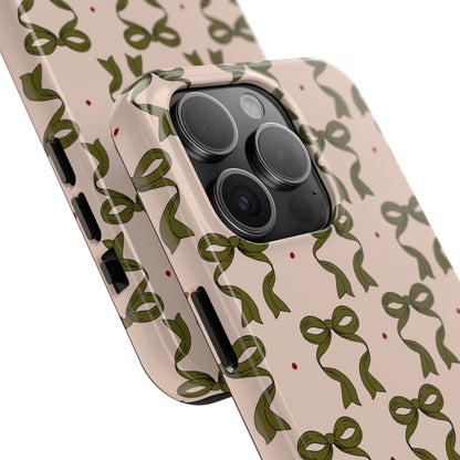 Pink & Green Bows IPhone Case