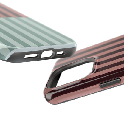 Burgundy and Blue Stripe Phone Case
