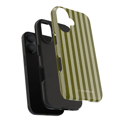 Tone on Tone Green Stripes IPhone Case