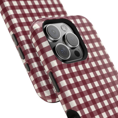 Burgundy Gingham Phone Case
