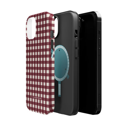 Burgundy Gingham Phone Case