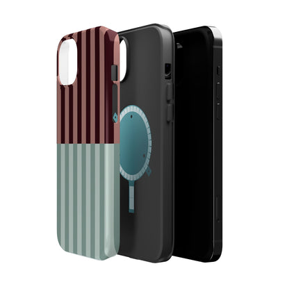 Burgundy and Blue Stripe Phone Case