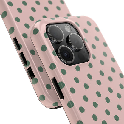 West Coast – Pink & Green Polka Dots Phone Case