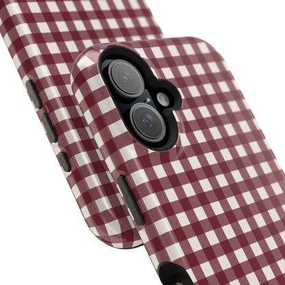 Burgundy Gingham Phone Case