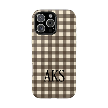 Customizable Brown Gingham Phone Case