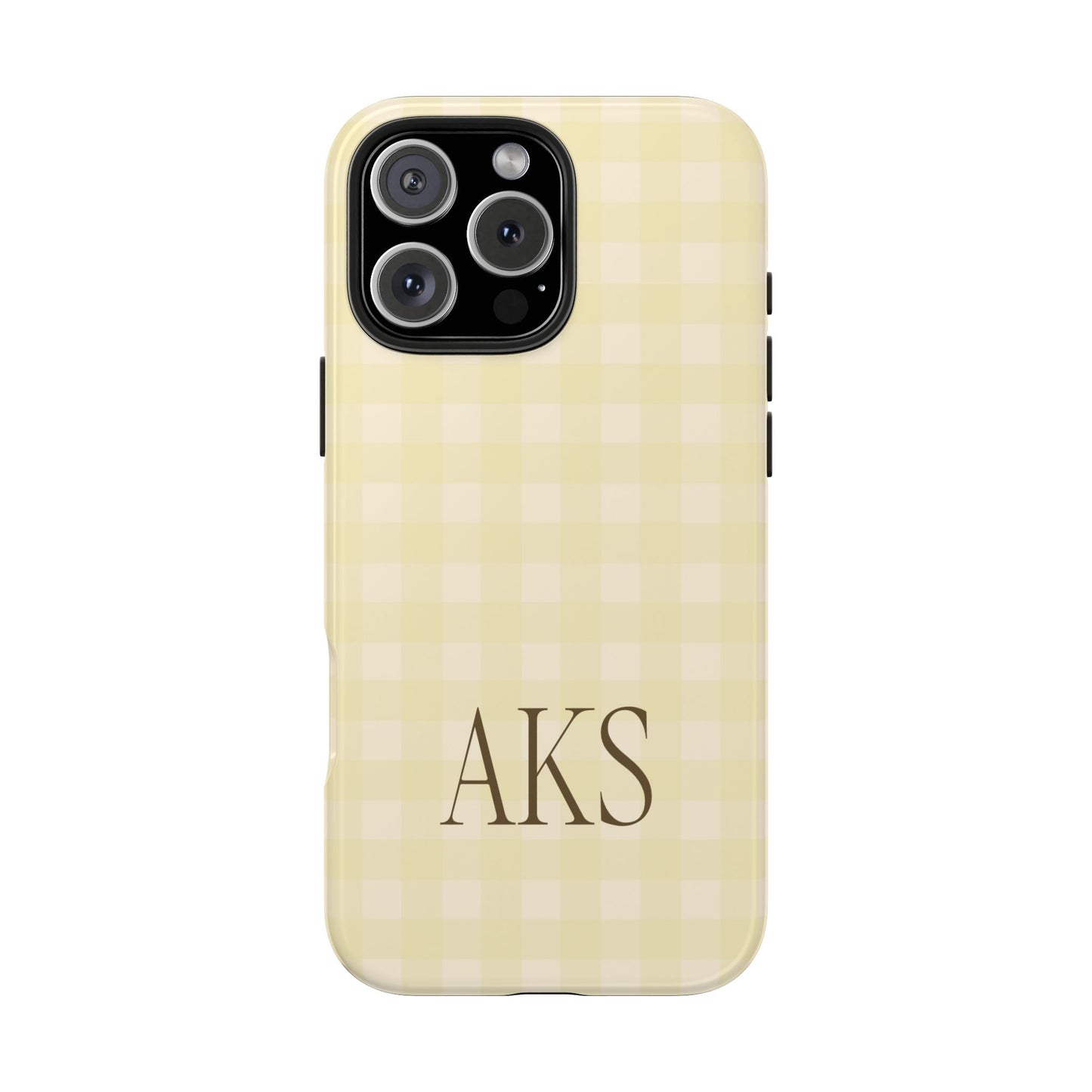 Customizable Yellow Gingham Phone Case