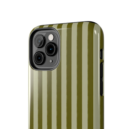Tone on Tone Green Stripes IPhone Case