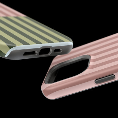 Pink & Green Stripe Phone Case