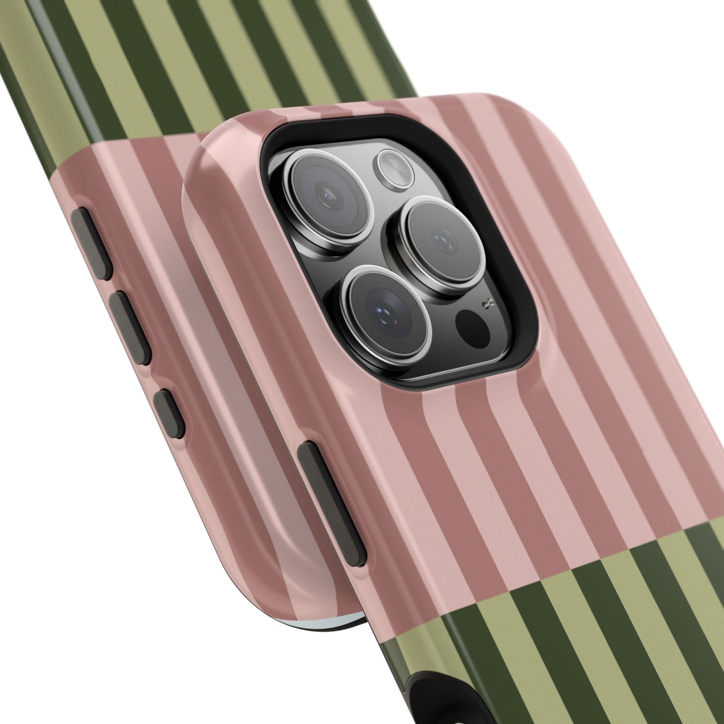 Pink & Green Stripe Phone Case