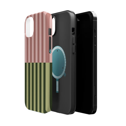 Pink & Green Stripe Phone Case